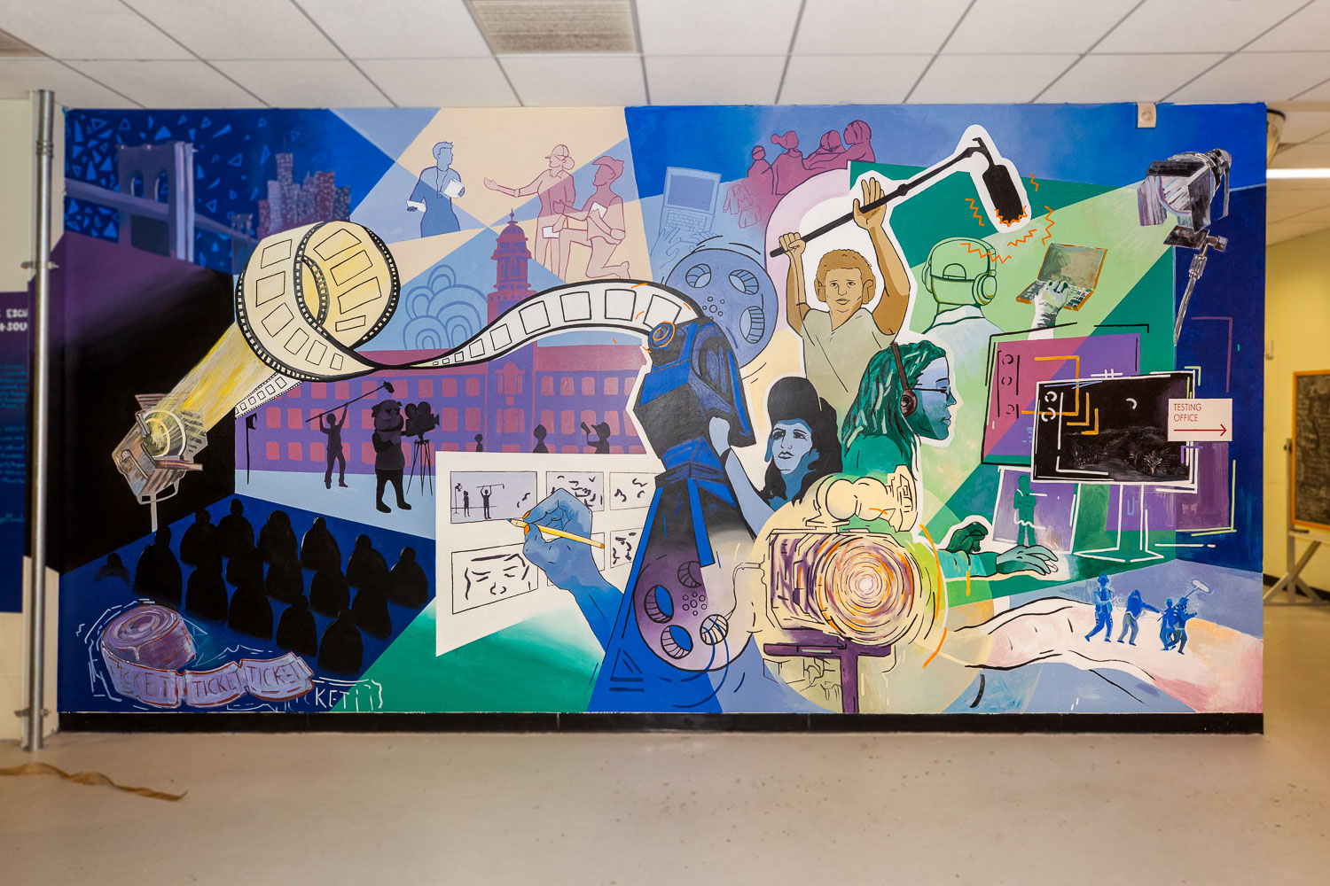 A new mural was unveiled in the Film Department in the West End Building
