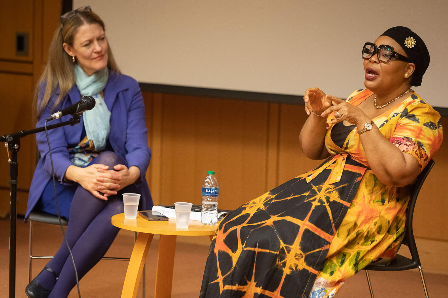 Leymah Roberta Gbowee, 2011 Nobel Peace Prize laureate, joined President Michelle J. Anderson for a special lecture in the Woody Tanger Auditorium in April. Gbowee helped lead the Women of Liberia Mass Action for Peace that worked to end the 14-year civil war in Liberia.