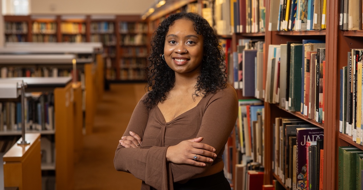 Psychology major Cherise Chancellor researches emotional regulation.