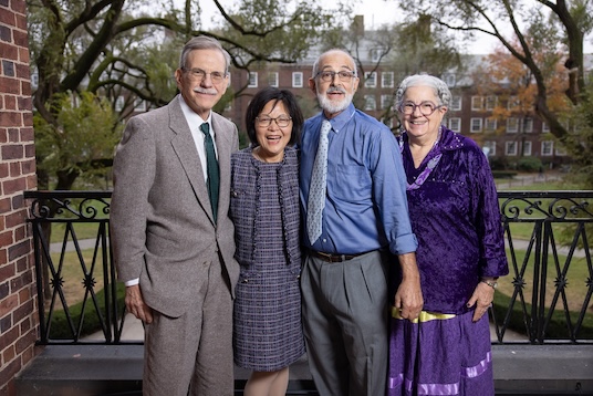 (From left) Timothy Springer (Chafen Lu’s husband), Chafen Lu, Peter Lipke, and Anne Lipke.