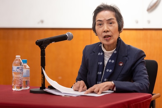 Masako Wada is the assistant secretary general of Nihon Hidankyo, the Japan Confederation of A- and H-Bomb Sufferers Organization, which was awarded the 2024 Nobel Peace Prize for its tireless advocacy in eliminating nuclear weapons.